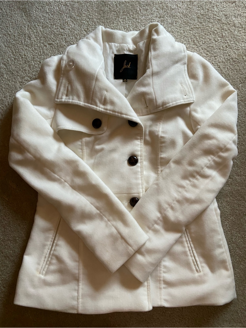 Jack by BB Dakota White Pea Coat Jacket